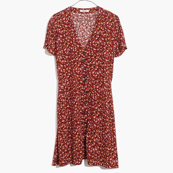 Madewell V-neck Button-Front Dress: Spring Prairie - Picture 4 of 5